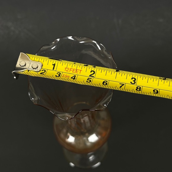 Vintage Pink Depression Glass Bud Vase Twisted Stem‎ Ruffled Trumpet Rim Small - Picture 8 of 8